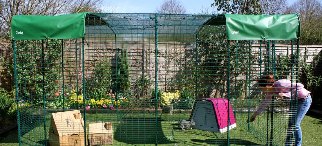 El recinto exterior para conejos de Omlet es extensible, ¡puedes hacerlo tan grande y espacioso como quieras!