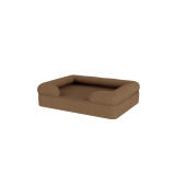 Una cama para perros de color marrón.