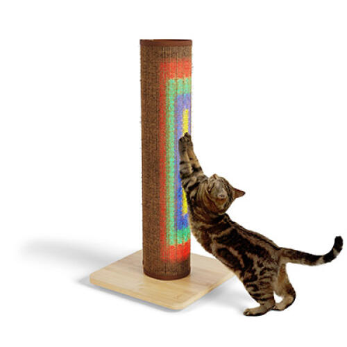 Switch poste rascador luminoso de sisal para gatos - café