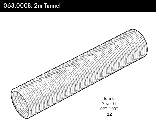 Un diagrama de un túnel recto de 2 metros