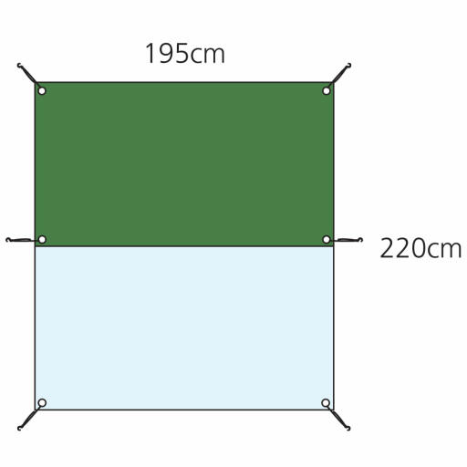 Dimensiones de la cubierta de 2m combi Eglu Cube 