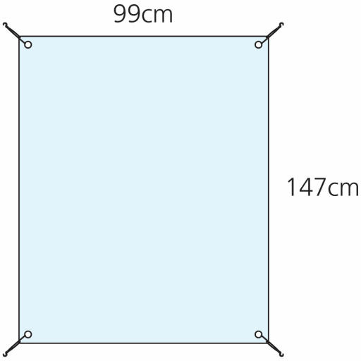 Dimensiones de la cubierta de extensión transparente Eglu Go y Classic 