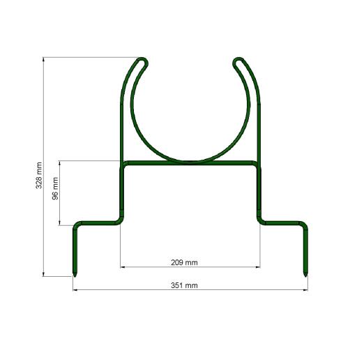 Las dimensiones de los picos de apoyo del túnel de conejo.