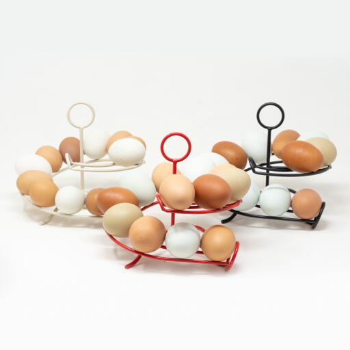 Soporte para huevos de gallina en tres colores diferentes