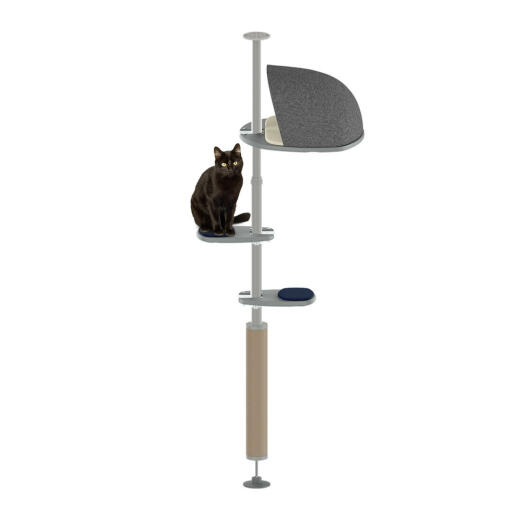 El kit de la casa del árbol al aire libre Freestyle sistema de postes para gatos instalado