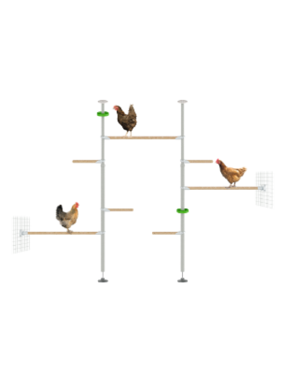 Percha para gallinas PoleTree - El mejor kit - 1,70 - 2,15m