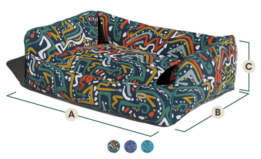 Dimensiones de la cama para perros Omlet nest - inserciones nuevas.