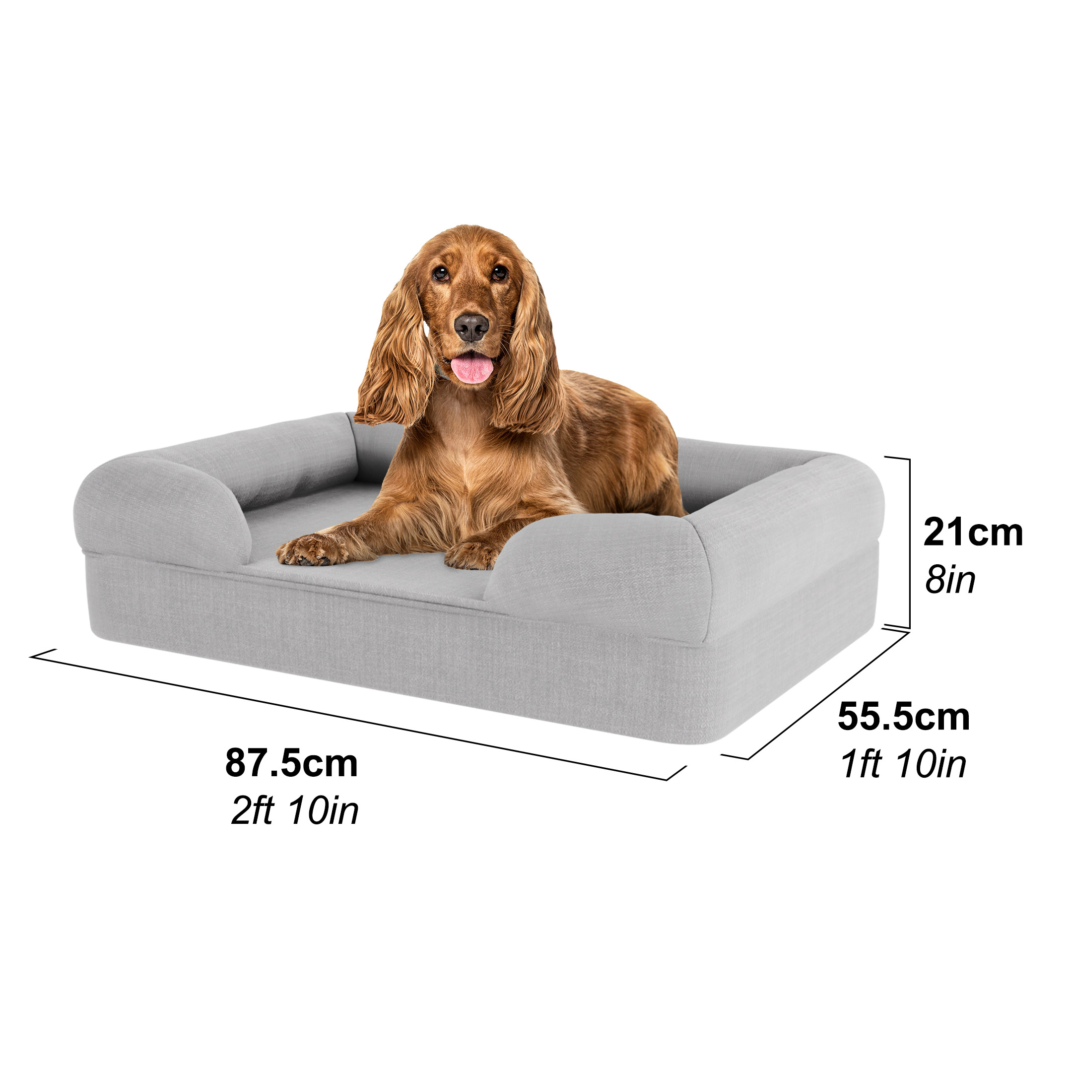 Cocker en una cama para perros mediana