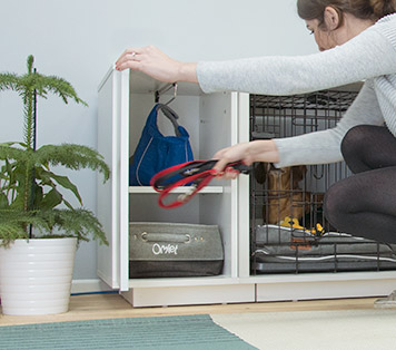 El armario del Fido Nook te ayuda a tener los accesorios de tu perro ordenados