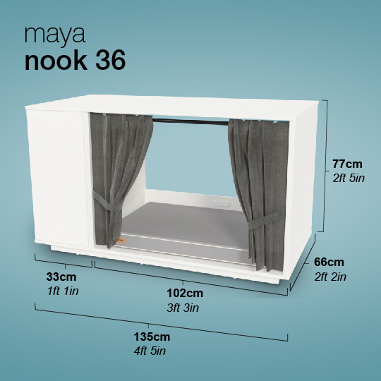 Dimensiones de la casa para gatos Maya Nook